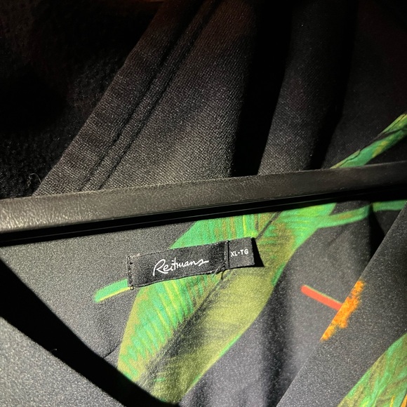 Reitmans Black Kimono dress with Green and Orange Details XL - Picture 3 of 4